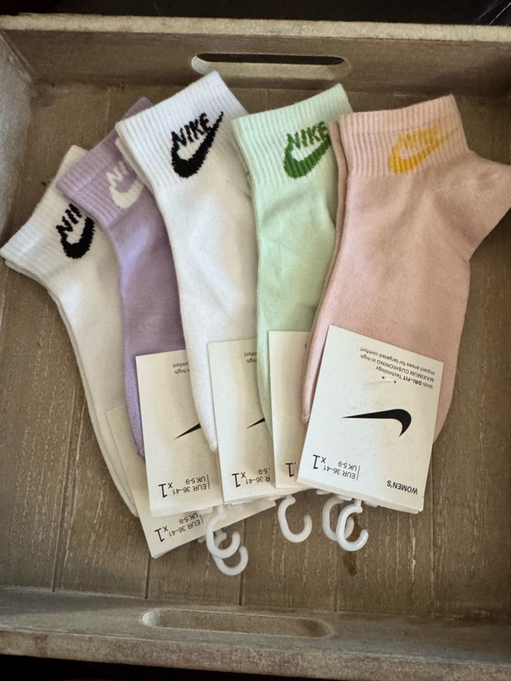 Nike Women's Pastel Ankle Socks - White, Lavender, Mint, Blush, Cream